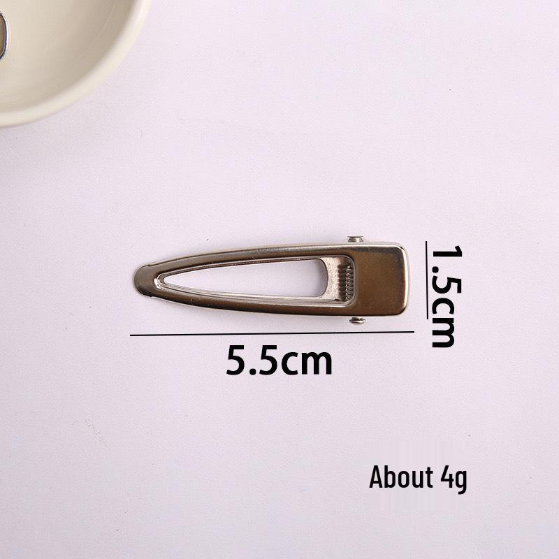 Korean Y2K Silver Side Bangs Duckbill Clip - Women's Sweet Hair Accessory