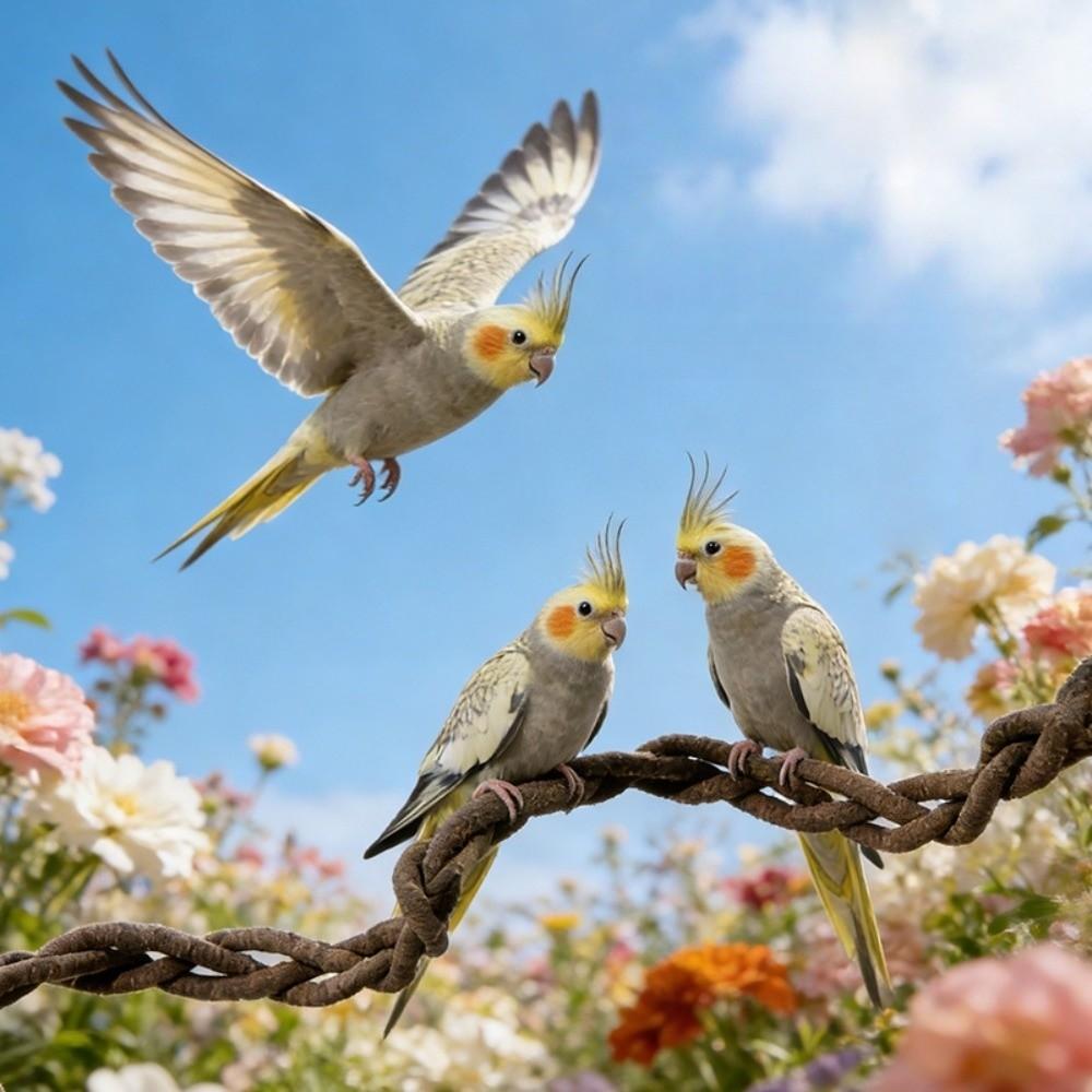 Simulation Vines Bird Climbing Rope Comfortable Grip Parrot Standing Perch  Cage Accessories
