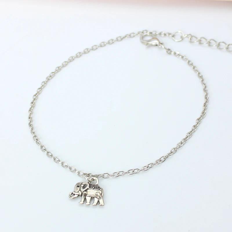 New Fashion Retro Elephant Charm Beach Anklets For Women Trendy Silver Color Foot Jewelry Wholesale Leg Bracelet Gift For Girl