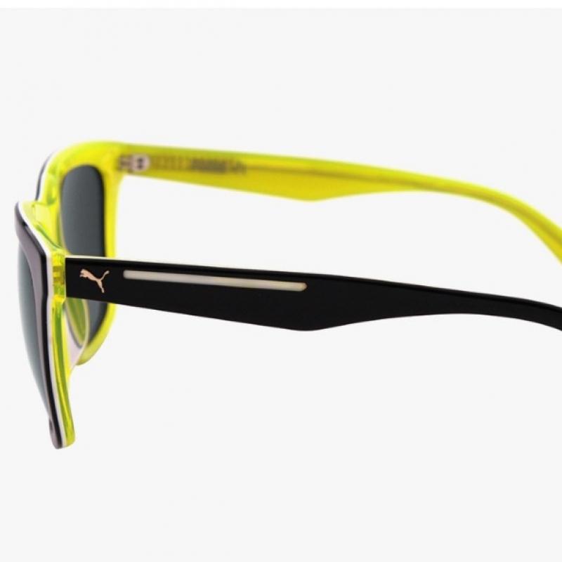 Puma Pu0084sk 001 Ripper Square Horn Rimmed Over Asian Fit Sunglasses