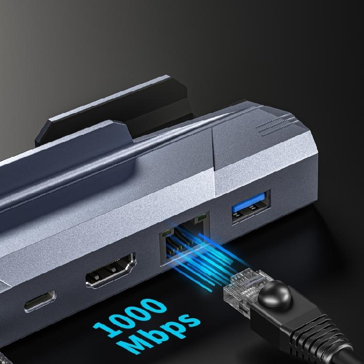 6 In 1 USB C Docking Station for SteamDeck and ROG Offering USB 4K HDMI2.0 and Fast Ethernet USB 3.0 Hubs