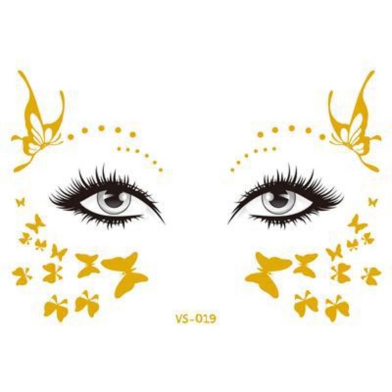 Frauen Temporäre Tattoo Aufkleber Erdbeere Blume Schmetterling Wasserdicht Gesicht Aufkleber Stirn Auge Musik Festival Gesicht Aufkleber