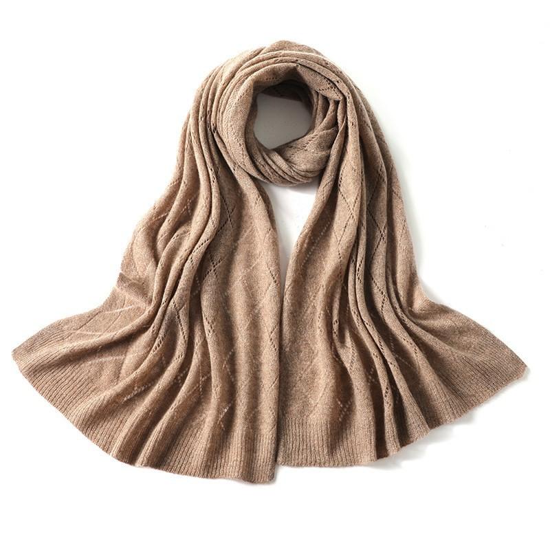 Autumn and Winter 100% Cashmere Scarf Ladies 2025 New Solid Color Versatile Cashmere Big Shawl Fashion Lady