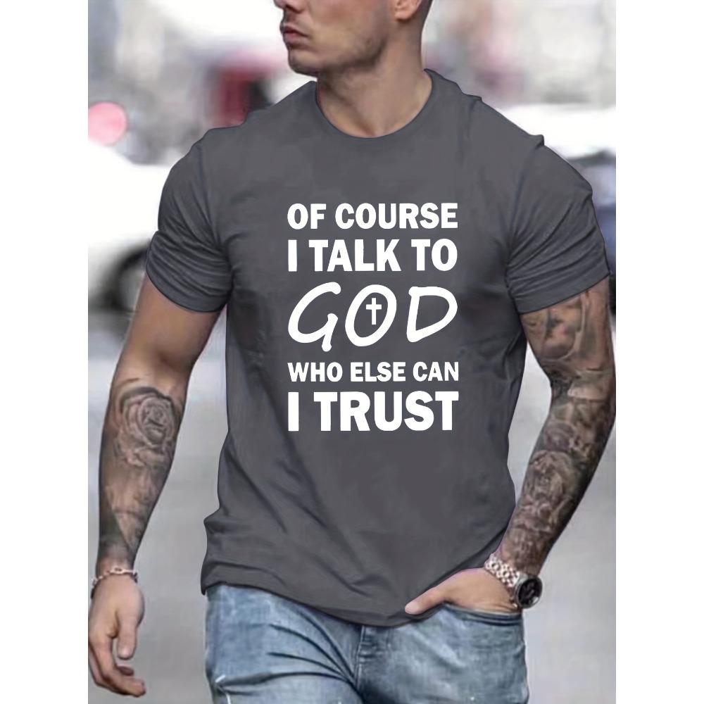 Talk To God Jesus T Shirt  Print Tees for Casual Short Sleeve  for Summer Spring Fall Oversized Tops As Gifts