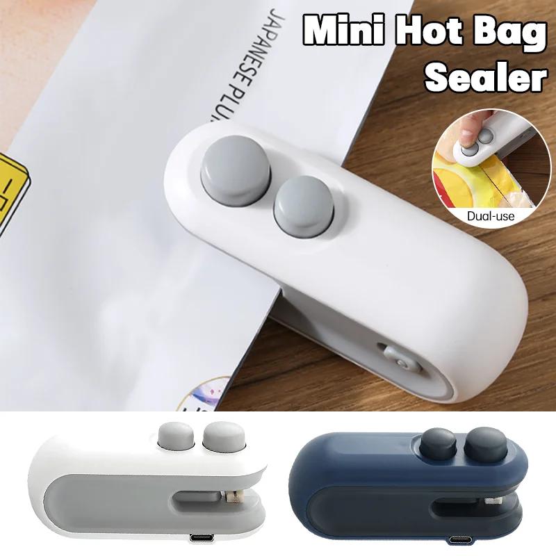 Electric Plastic Bag Sealer Magnetic Handheld Heat Sealing Machine 2in1 USB Packaging Bag Sealer Clip Kitchen Gadgets Home Items