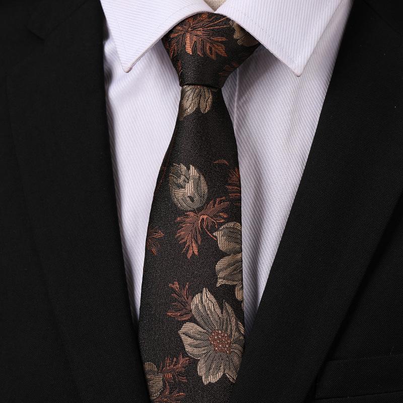 Fashion Versatile Casual Men And Women Retro Hong Kong Style Business Dress Groom Wedding Korean Version 8Cm Hand-Patterned Tie