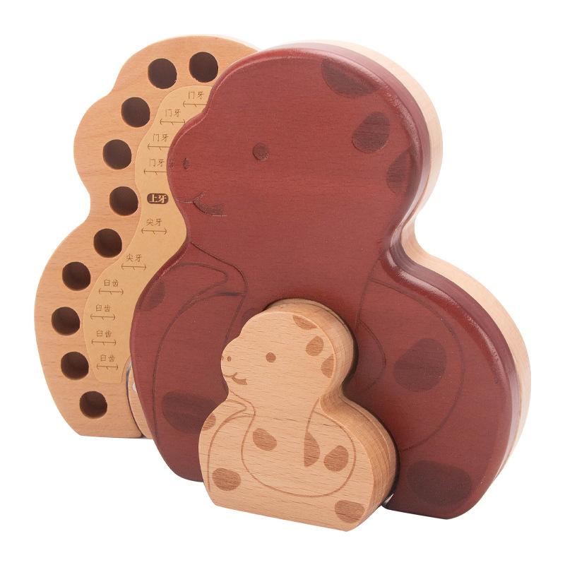

Wooden elephant baby tooth box boy girl baby hair collection box children s souvenir tooth storage box gift