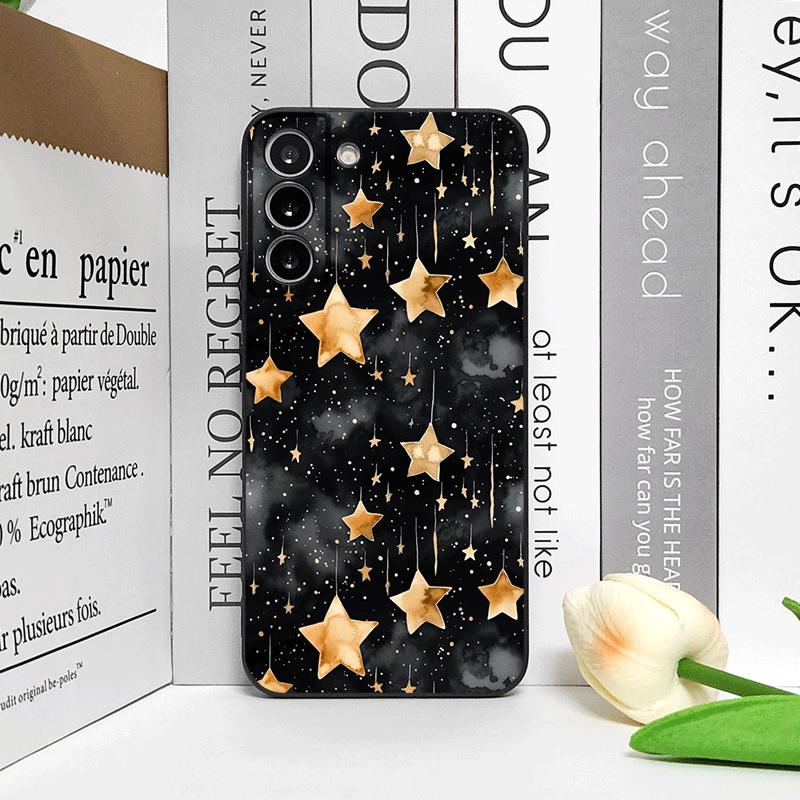 Fashion Gold Five-Pointed Star Phone Case for Samsung Galaxy A56 A42 A13 4G A14 A55 A16 A54 A53 A52 A51 5G Soft Cover Y2K Fundas