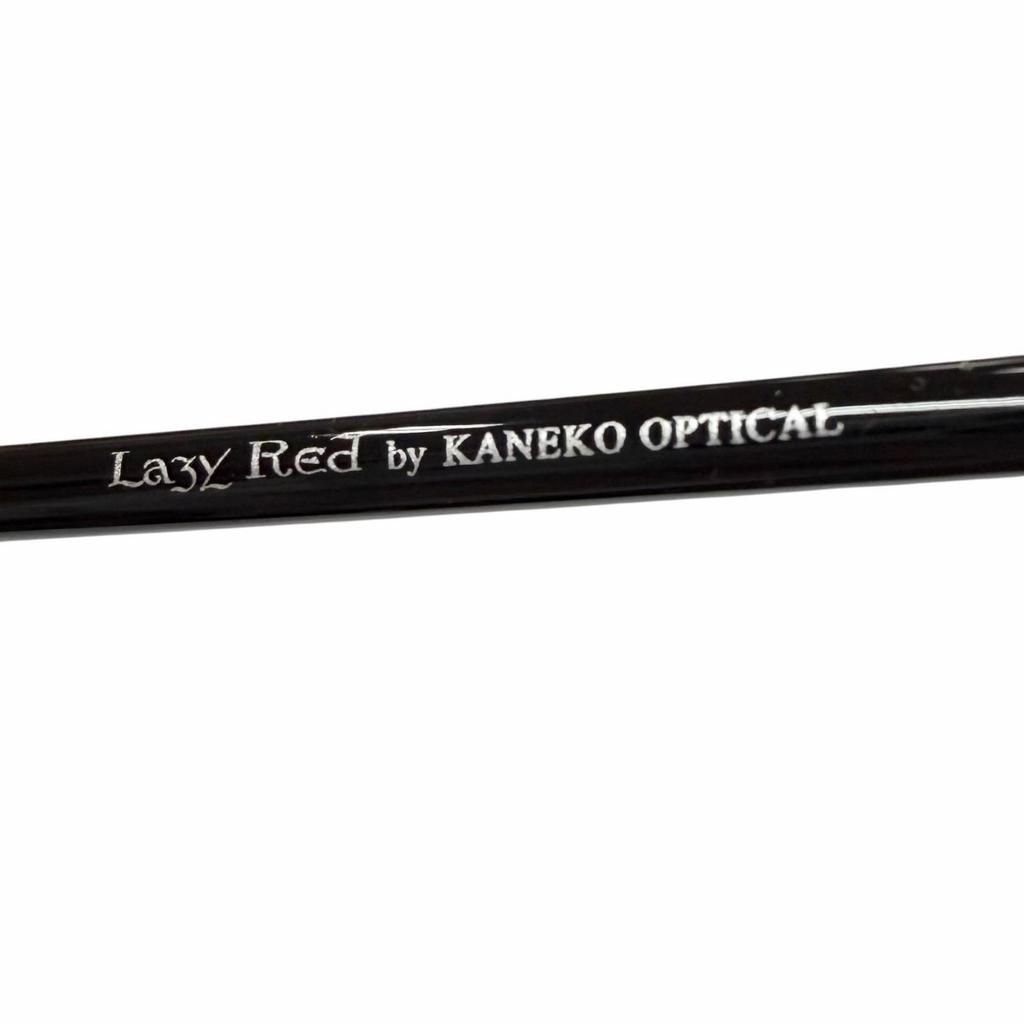 Excellent Lazy Red by Kaneko Optical Sunglasses Boston Black Mens L056 Used