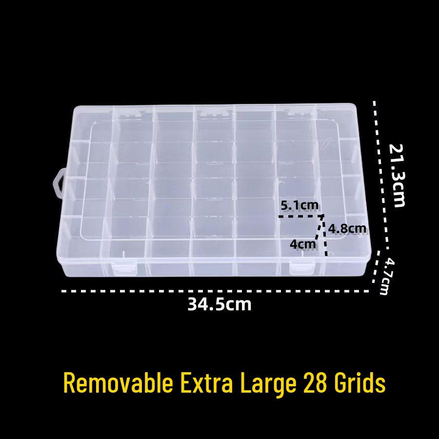 Transparent Compartmentalized Storage Box for Jewelry, Hardware, and Fishing Accessories