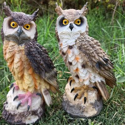 Simulation Animal Hibou Sculpture Ornements Extérieur Jardin Cour Résine Décoration Garde Décoration Fleur Drive Oiseau