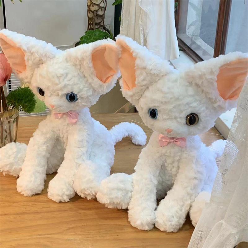 Hairless German Rex Cat Plush Toy Kitten Birthday Gift Stuffed Animal Kids Doll