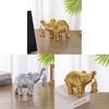 Resin Elephant Craft Figurine With Gold And Silver Finish For Wedding Gifts