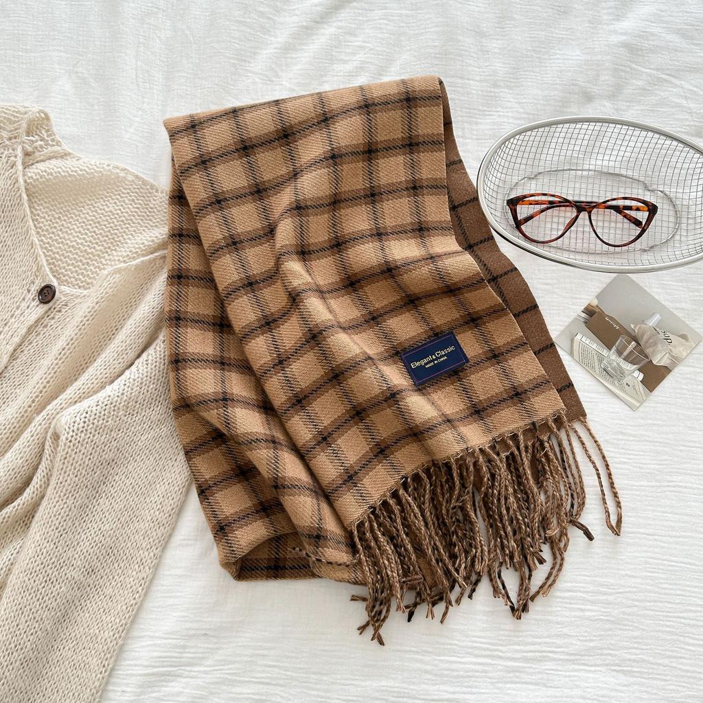 Plaid Striped Tassel Scarf for Men In Winter High End and Versatile  Fashionable Birthday Gift for Male and Female Students.