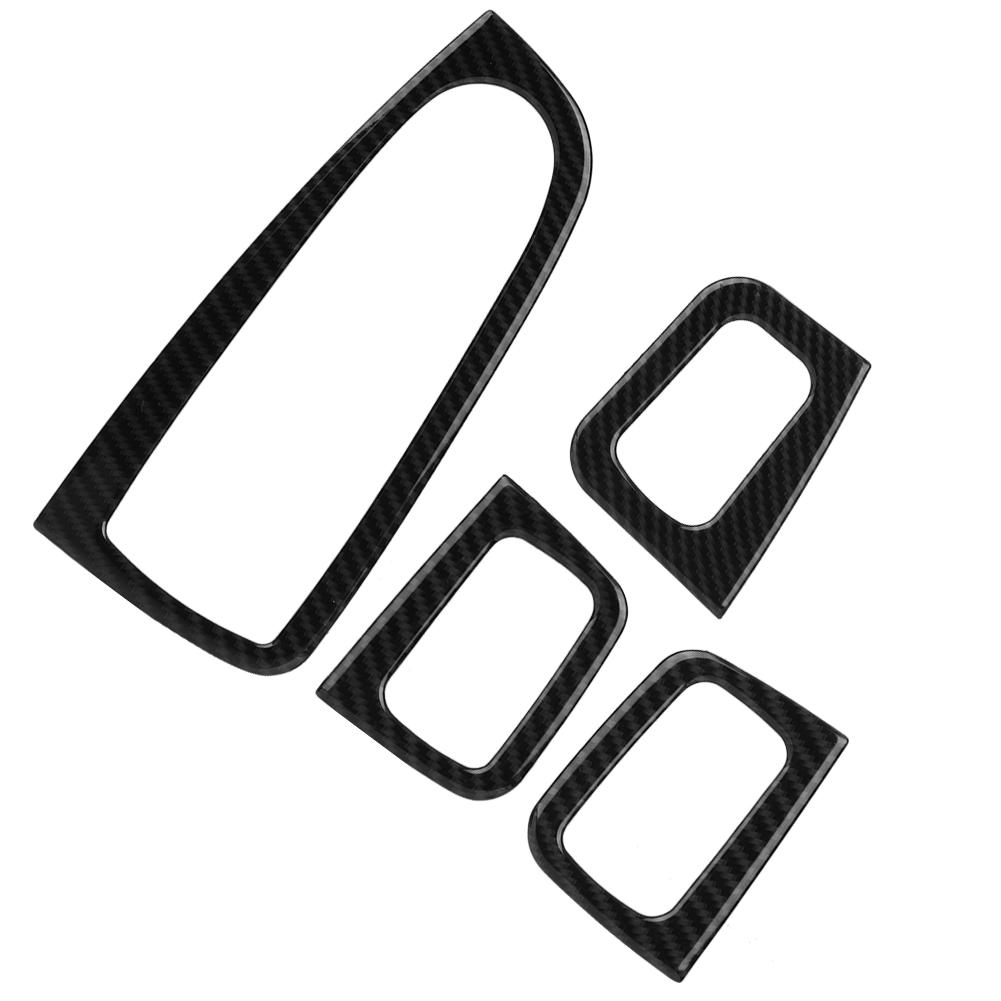 4Pcs Carbon Fiber Style Car Window Lift Switch Button Cover Trim for Mercedes Benz C Class W205
