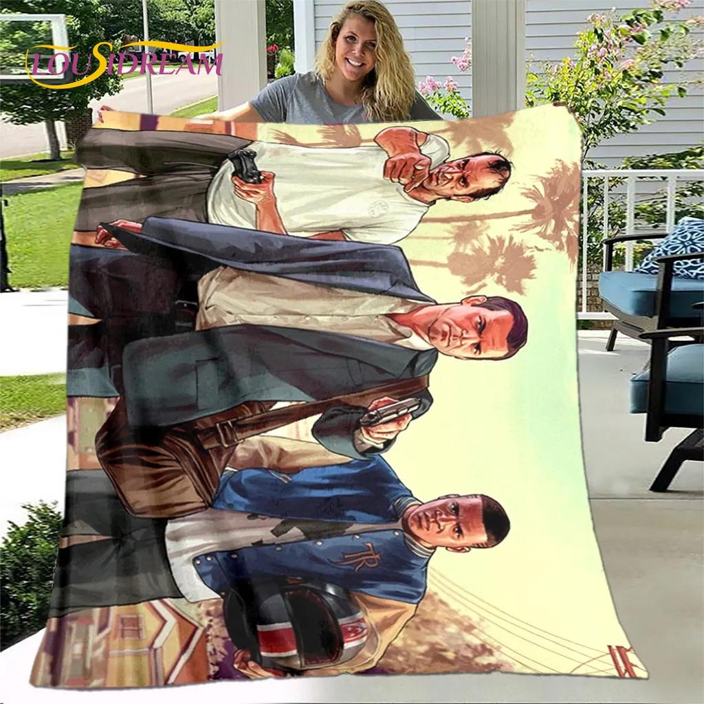 Grand Theft Auto GTA Game Gamer Soft Plush Blanket,Flannel Blanket Throw Blanket for Living Room Bedroom Bed Sofa Picnic Cover