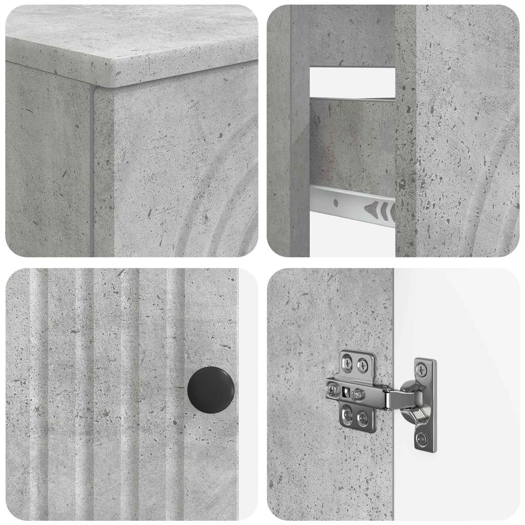 2 piece Bathroom Cabinet Set ALKMAAR Concrete Grey