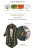 Women's Loose-Fit Cross-Grid Shirt Jacket - High-Low Hem, Long Sleeve, Covers Butt, Cotton Linen, Plus Size