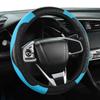 Women's Carbon Fiber Leather Steering Wheel Cover, Wear-Resistant and Comfortable Fit for 14.5-15 Inch Wheels