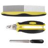 Pet Comb Nail Clipper Wide Dense Comb Teeth Prevent Slip Portable Pet Grooming Kit with File for Dogs Cats Rabbits