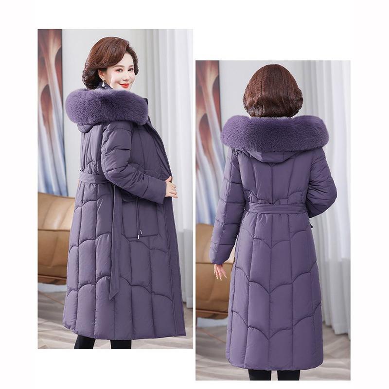 Iarnă Femei Palton Puf Parka Jachete Puf Lung Slim Guler Blană Glugă Parka Mamă Paltoane Calde Îmbrăcăminte Exterioară