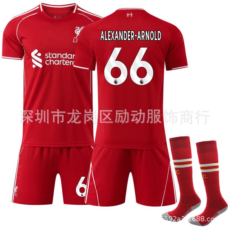 2 Quick-drying Club No. 1 Salah jersey Children's Liverpool home Nota football jersey set