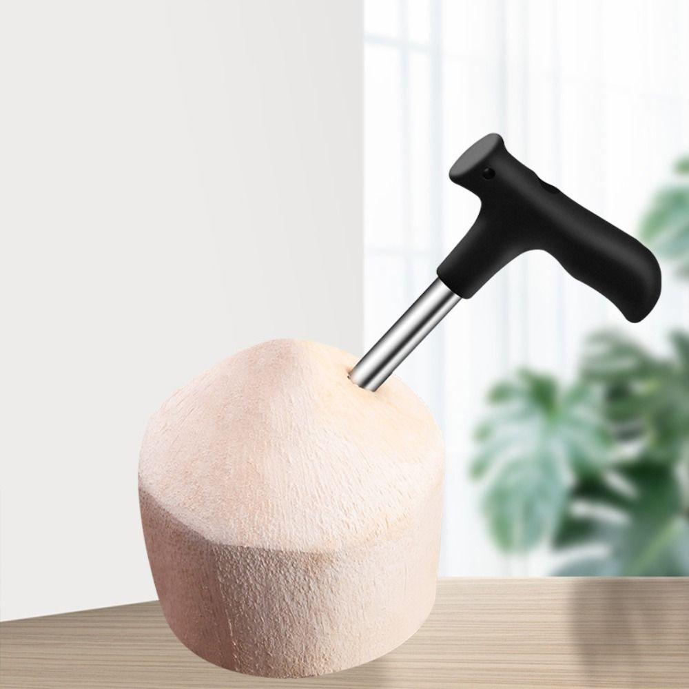 Stainless Steel Coconut Opener Plastic Handle Coconut Opening Tool Easy and Fast Cooking