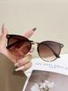 1Pc Metal Frame Cat Eye Sunglasses Frameless Lens Fashion Eyewear Women Men Sunglasses for Holiday Party, Vacation, Street
