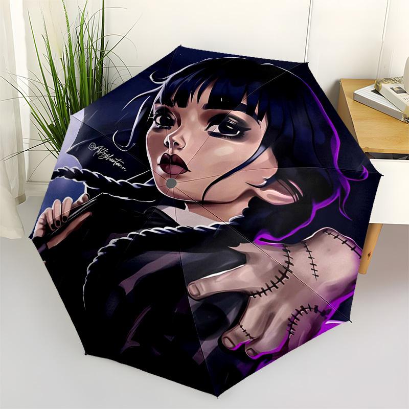 

Umbrella, Rainy Night Themed Automatic Opening and Closing Umbrella, Compact Travel Umbrella, Lightweight and Portable, Suitable for Beach C