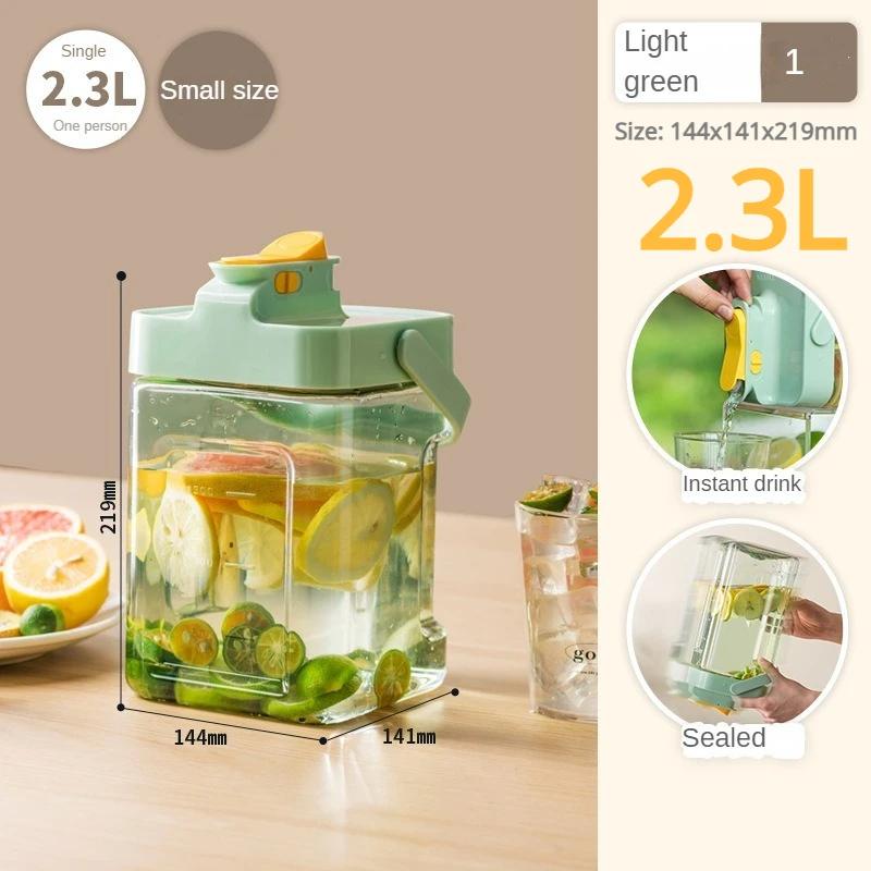 2.3/3.5l Refrigerator Cold Water Bottle With Faucet Large Iced Beverage Dispenser Beverage Juice Dispenser Kitchen Drinkware