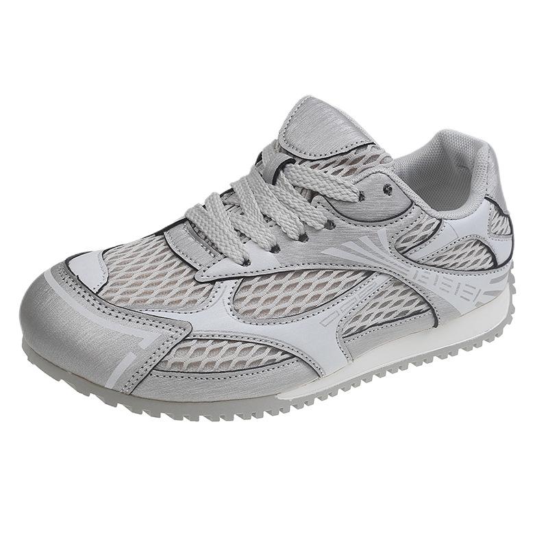 

Mesh breathable and versatile inner height-increasing German training shoes non-slip thick soles 2025 summer new sports and leisure Forrest Gump shoes 35 срібний