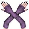 Halloween Gloves Mesh Gothic Arm Sleeves Mesh Fingerless Gloves Spider Web Spider Web Gloves For Party Cosplay Costume Dress-Up