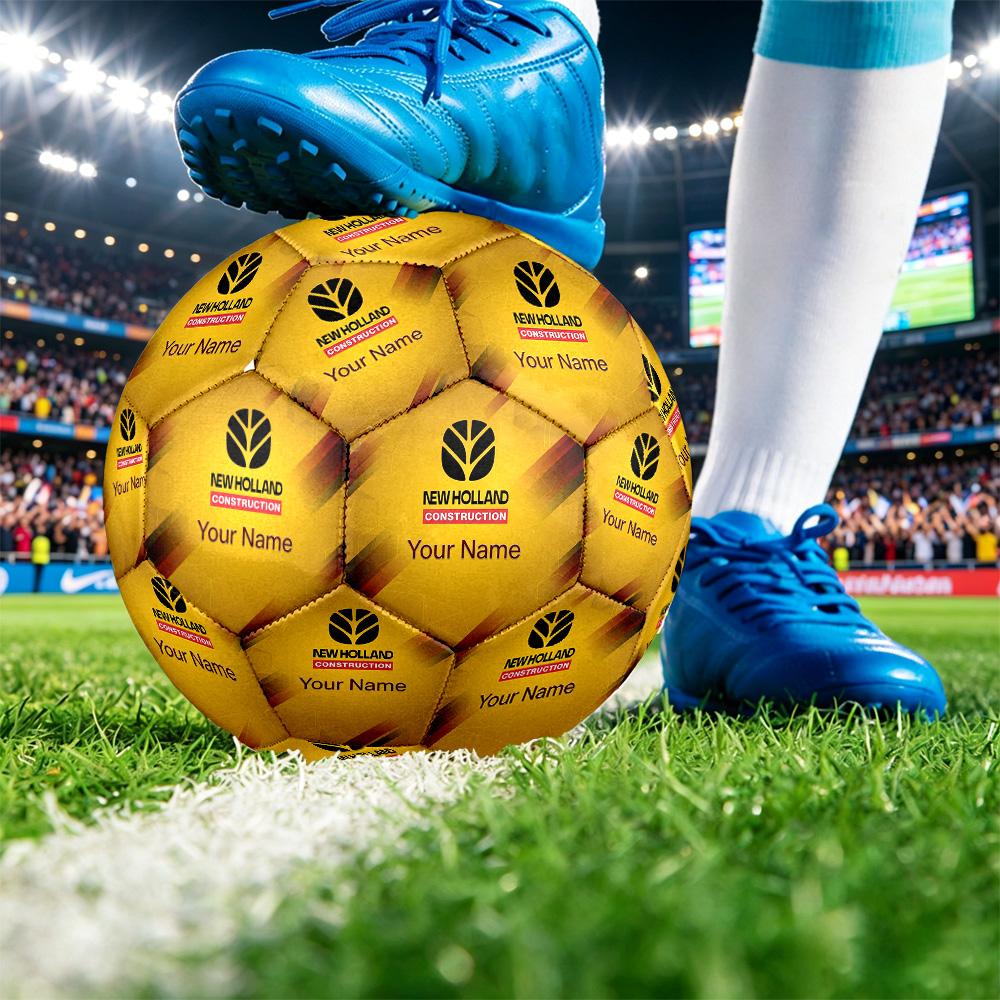 New Holland Size 5 Football, Custom Name Text Personalized Soccer Ball Sport Training Gift