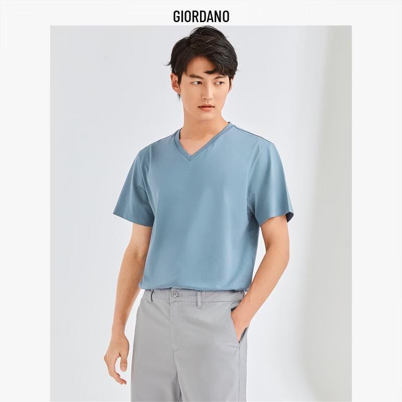 Giordano Men's Pure Cotton V-Neck T-Shirt