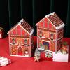 Festive Christmas House Shaped Tin Box Holiday Decorative Metal Container For Holiday Decor And Candy Storage Organizer