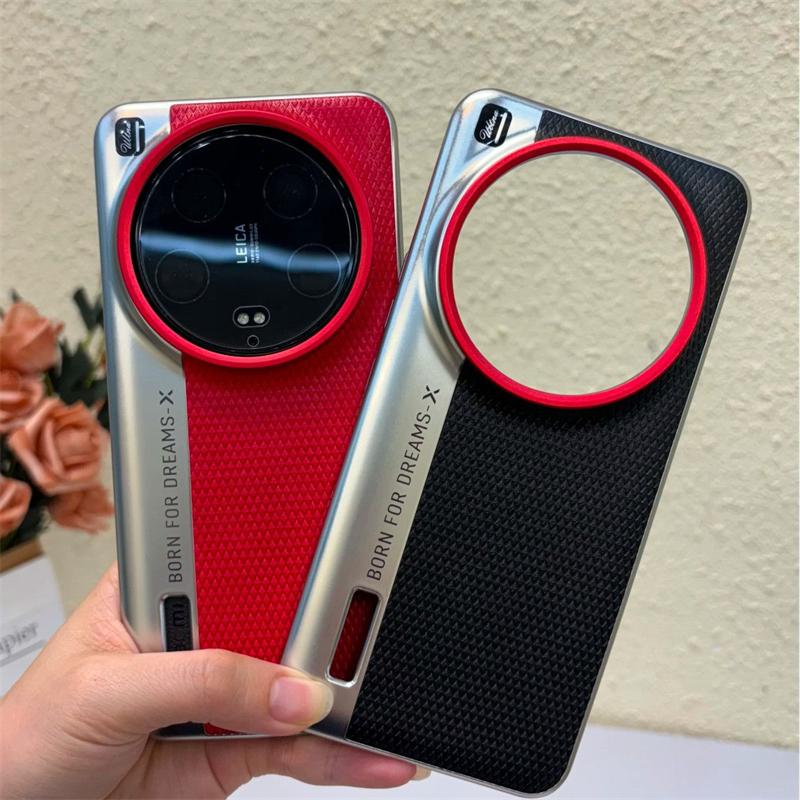 Case For Xiaomi 15 14 13 Ultra Camera Simple Lens Large Hole Leather Texture Cover For Xiaomi 14 13 12S Ultra Shockproof Bumper