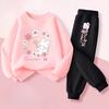 Cute Rabbit Printed Baby Girls Spring New Style Hoodies Sets Children's Sweatshirt Sweatpant Two Piece Suit Kids Outdoor Outfits