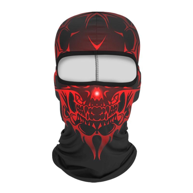 Skull Print Balaclava Face Mask, Ice Silk Cooling Breathable Sun Protection Full Face Cover for Cycling Running Hiking Outdoor Sports