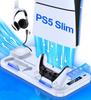In PS5 Slim PS5 Silm Vertical PS5 Silm Controller Charging Simultaneous Cooling Charging Indicator USB Cable PS5 Slim Compatible White "New 2024"