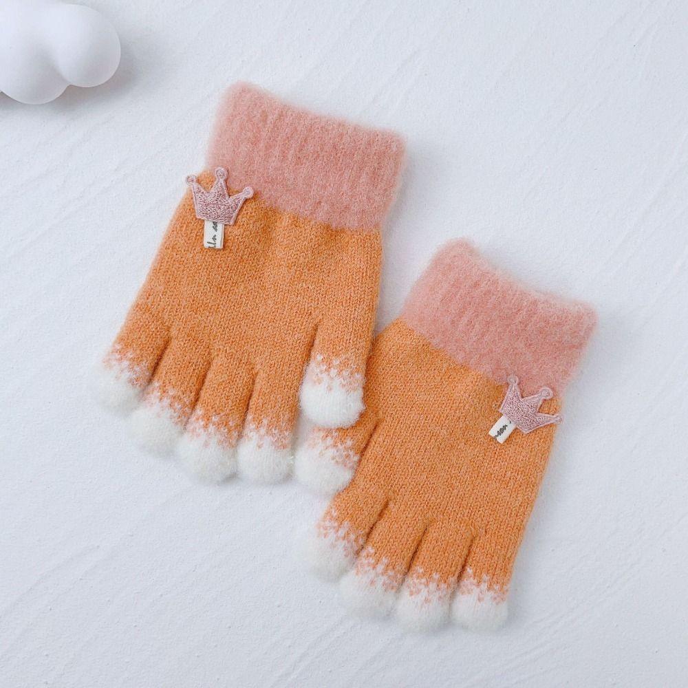Fingerless Kids Gloves Knitted Mitten Cartoon Fingerless gloves  Boys Girls