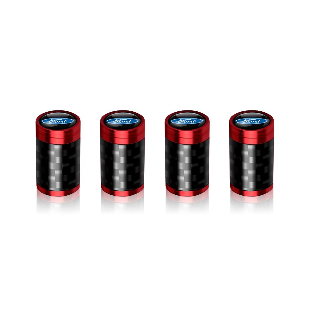 4Pcs Carbon Fiber Car Wheel Tire Valve Stem Air Cap Auto Decoration For Ford Fiesta Focus 2 Mk3 Mondeo Mk4 Ranger Kuga Mustang