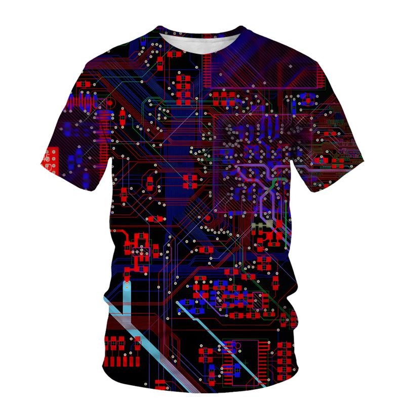 3D Printed Circuit Board Graphic T Shirt For Men Summer Fashion Harajuku T-shirt  Electronic Chip Creative Tee Shirts Women Gym