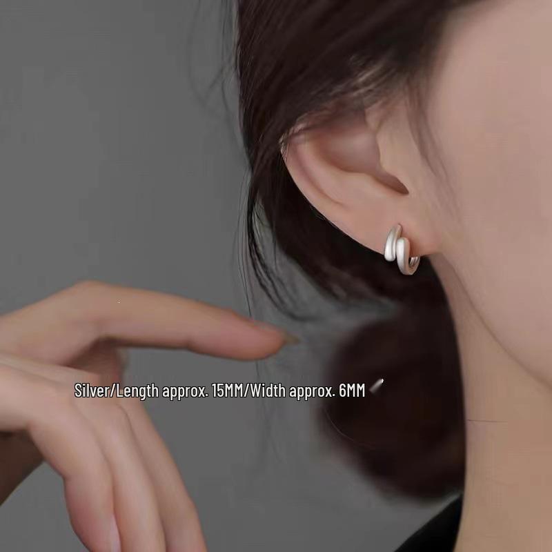 2024 New Arrival Light Luxury Frosted Ear Cuff Earrings for Women in 925 Sterling Silver