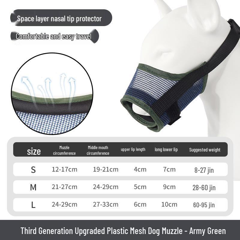 PVC Mesh Dog Muzzle: Breathable, Anti-Eating, Anti-Biting Pet Mask
