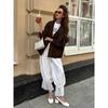 Linad Vintage Loose Lace Pencil Pants For Women White Elegant Elastic Waist Trousers Street Chic Ankle Length Pants 2025 Summer