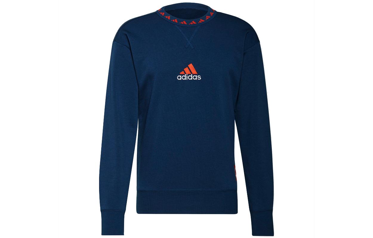 Adidas Sweatshirts Men s Navy Blue Crew Neck Moderate Regular GR4195 XXL