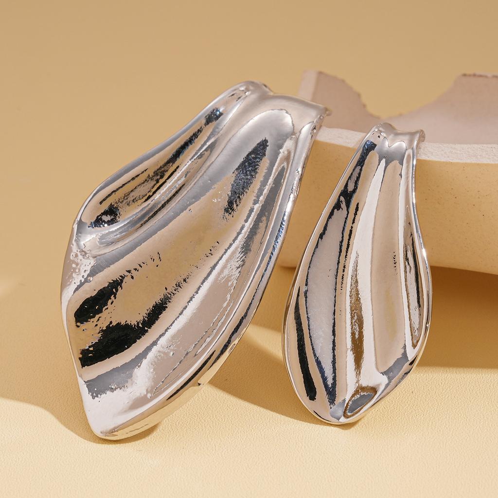 Irregular Geometric Fishtail Silver Needle Earrings Cold Wind Earrings
