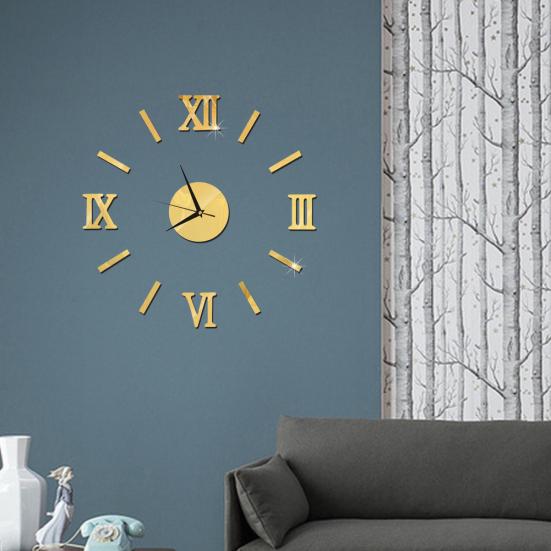 Orologio Da Parete Fai Da Te 3D A Specchio – Adesivi Wall Clock Regolabili 70-130 Cm, Design Moderno Silenzioso