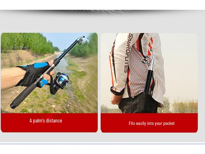 43cm Portable Mini Telescopic Lure Fishing Rod Set for Beginners