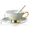 British High-end Phnom Penh Bone China Coffee Cup Dish Set European Marble Ceramic Teapot Tea Pot Household Kettle